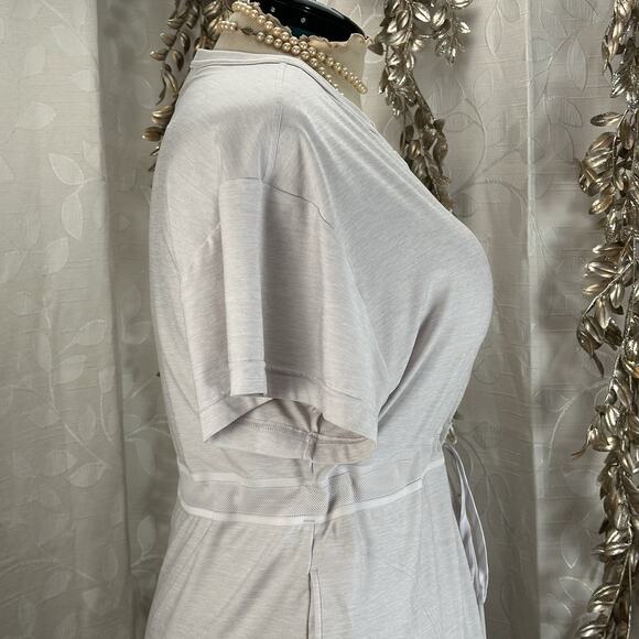 Athleta Crosscurrent Cover Up Dress M Gray Lounge Travel Drawstring Waist Tunic - Picture 9 of 14